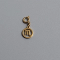 Close-up of golden stainless steel Scorpio zodiac charm with hollow design and spring clasp - Scorpio (With Spring Ring Clasp)