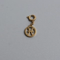 Detailed macro view of a gold-plated stainless steel Pisces zodiac pendant with clasp - Pisces (With Spring Ring Clasp)