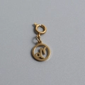 Macro detail of a gold Capricorn zodiac pendant with a spring clasp on a grey background - Capricorn (With Spring Ring Clasp)