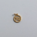 Detailed close-up of a gold-plated stainless steel Virgo zodiac pendant for DIY jewelry - Virgo (With Spring Ring Clasp)