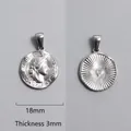 Front and back details of 18mm Roman coin pendant in polished stainless steel - Swiss Confederation 1978 Portrait Coin (P00013S)