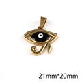 Detalle del colgante Ojo de Horus dorado 21x20mm con esmalte en blanco y negro - Mal De Ojo Negro