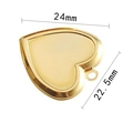Polished gold heart locket pendant in stainless steel with 24mm size dimensions - Epoxy Locket / Steel