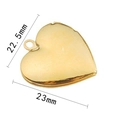 Polished gold stainless steel heart locket pendant with hinge 22.5mm x 23mm - Smooth Locket (Small)