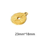 23x18mm 18K gold-plated starburst rose pendant with hammered texture for DIY jewelry - Star Burst Round Coin Style (P00164G)