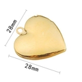 Gold heart-shaped locket pendant made of stainless steel, 28mm size with hinge opening - Smooth Locket (Large) / Gold
