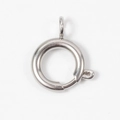 Polished silver 304 stainless steel spring ring clasp for necklace and bracelet DIY - 5mm / Stainless Steel Original