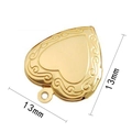 Golden heart-shaped locket pendant with filigree engraving and 13mm dimensions - Mini Patterned Locket
