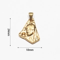 Close-up showing the 24mm by 18mm dimensions of the vintage Jesus relief pendant - Religious Figure Relief (BAD083)