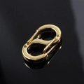 Polished golden stainless steel S-shaped carabiner hook for bags and DIY keychains - 6.5mm Width * 11mm Length / Gold