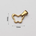 Macro view of gold butterfly pendant charm with 10mm height and 12mm width measurements - Hollow Butterfly Style (BAD098)