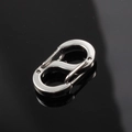 Polished silver 304 stainless steel S-shaped carabiner key chain accessory - 6.5mm Width * 11mm Length / Silver