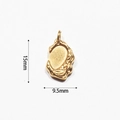 Macro detail of 15mm gold-plated lava textured heart pendant with sizing specifications - Lava Rippled Texture (BAD091)