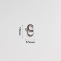 Detalle de cierre de langosta en acero inoxidable de 13x8,5 mm para joyería - Estilo Pulido Plateado (CB13C)