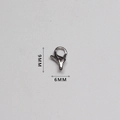Detailed view of 9mm x 6mm polished stainless steel lobster clasp jewelry component - Extra Small Style (AL09)