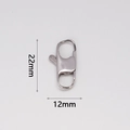 Polished 316L stainless steel lobster clasp accessory with 22mm x 12mm dimensions - Polished Silver / Size 22(BS22)