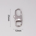 Close-up of 25x12mm stainless steel buckle with polished finish for jewelry making - Size 25(BS25)