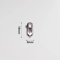 Vista detallada del cierre de langosta de acero inoxidable pulido de 18mm x 8mm para joyería - Estilo Pulido Plateado (CB18B)
