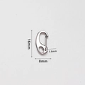 Macro detail of 16mm stainless steel lobster clasp with precise dimension markings - 16mm Style (GB16)
