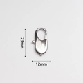 Cierre de langosta pulido de acero inoxidable 316 para joyería de 23mm por 12mm de tamaño - Estilo Pulido Plateado (CB23)