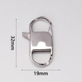 Close-up of 316L stainless steel buckle showing 32mm height and 19mm width dimensions - Size 32(BS32)