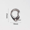 Detailed 25mm stainless steel lobster clasp dimensions with precise technical specifications - 25mm Style (GB25)