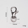 316 Stainless steel swivel lobster clasp 35mm length with 8mm D-ring for bags - 35mm Height Size (P35)