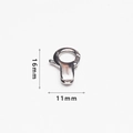Detailed view of polished 16mm x 11mm lobster clasp with spring gate and ring connector - Round Ring Spring Clasp Style (Q16)