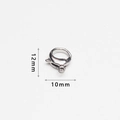 Polished silver stainless steel lobster clasp 12mm x 10mm for jewelry making - Small Lobster Clasp Style (BI12)