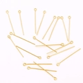 DIY jewelry eye pins in golden finish stainless steel, 0.6mm thickness accessories - 0.5*13.5mm / Electroplated Gold