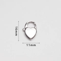 Cierre de mosquetón de corazón en acero inoxidable pulido con medidas 16mm x 11mm - Estilo Corazón Ancho 16mm (J16)