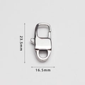 Detailed macro view showing the 23.5mm by 16.5mm stainless steel square connector buckle - Lobster Clasp Style (BK23)