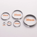 Différentes tailles d'anneaux de clé en acier inoxydable 304 argent de 6mm à 30mm - Fil 0,5mm*4mm Diamètre Extérieur / Argenté