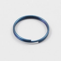 Macro di anello portachiavi blu scuro in acciaio inossidabile con doppia chiusura lucida - Filo 1.0mm*15mm Diametro Esterno / Blu