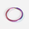 Close-up of a double-loop rainbow flat keychain ring made of 304 stainless steel - Rainbow