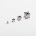 Set of four stainless steel square spacer beads in various sizes for DIY jewelry making - 2mm OD * 2mm Thickness * 1.0mm Hole / Original Stainless Steel