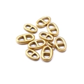 Golden stainless steel pig nose jewelry connectors for DIY necklaces and bracelets - 6*10mm / Burnished Gold
