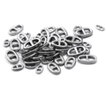 Polished stainless steel pig nose shape connectors for DIY jewelry making and necklaces - 6*10mm / Polished Steel Color