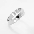 Minimalistische zilveren roestvrijstalen ring met geometrisch ruitvormig oppervlak - Maat 5 / Geometrische Facetten Stijl (R043) / Staalkleur