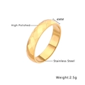 Gepolijste 18k vergulde 4mm roestvrijstalen ring met ruitpatroon voor dames en heren - Maat 5 / Geometrische Facetten Stijl (R043) / Goud