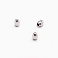Polished silver stainless steel oval spacer beads with large holes for DIY jewelry - Single-Hole Rice Bead / 5mm Width * 2.5mm Hole Diameter