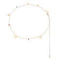 Detail of gold butterfly body chain with colorful beads and adjustable lobster clasp - Gold
