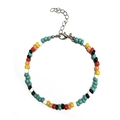 Tobillera bohemia hecha a mano con cuentas de colores y cierre ajustable - Arcoíris (9#)