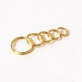Polished gold plated 304 stainless steel double split key rings in five various sizes - Gold