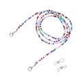 Detailed close-up of colorful beaded chain for glasses and face masks with lobster clasps - Multicolor Style (1#)
