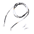 Close-up of black and gold beaded chain for glasses and masks with silver lobster clasps - Black White Gold Style (2#)