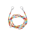 Detailed macro view of colorful daisy seed beads and silver lobster clasps for eyewear - 5# Multicolor