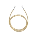 Detailed macro view of amber beaded chain with silver metal lobster clasps for eyewear - Amber Yellow