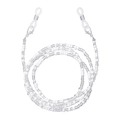 Close-up of minimalist seed bead eyewear chain with lobster clasps and silicone loops - White Minimalist (1#)