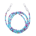 Detail of colorful bohemian beaded chain with lobster clasps and anti-slip silicone loops - Blue Pink Purple Mixed (3#)
